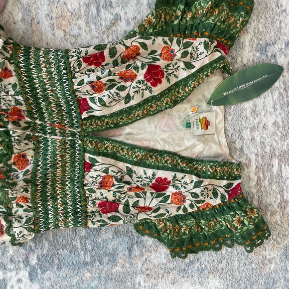 FARM Rio Green and Red Floral Maxi Dress - Picture 3 of 5